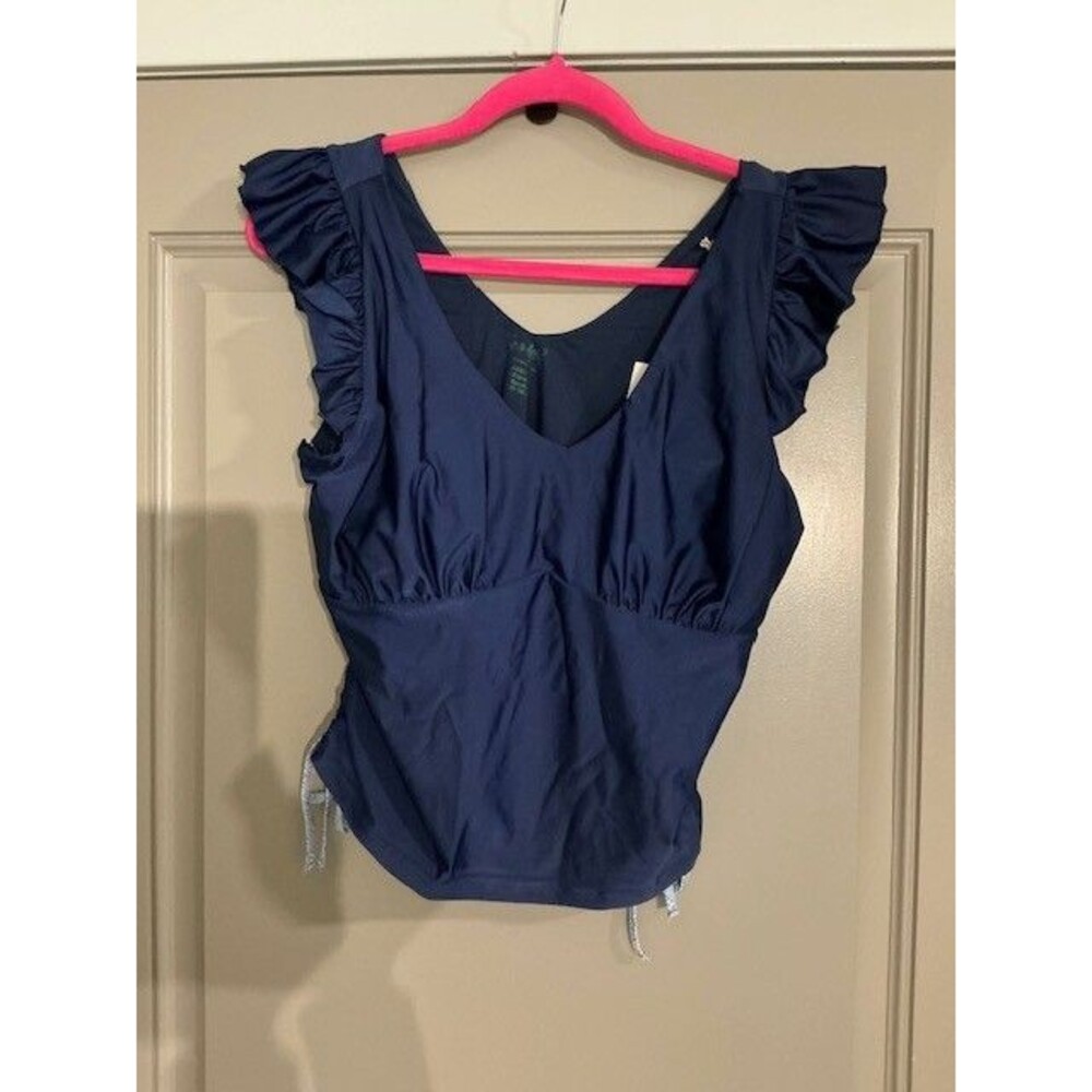 Shrimp & Grits Serendipity Navy Blue Mix and Match Swim Suit Top Sz XXL NWT